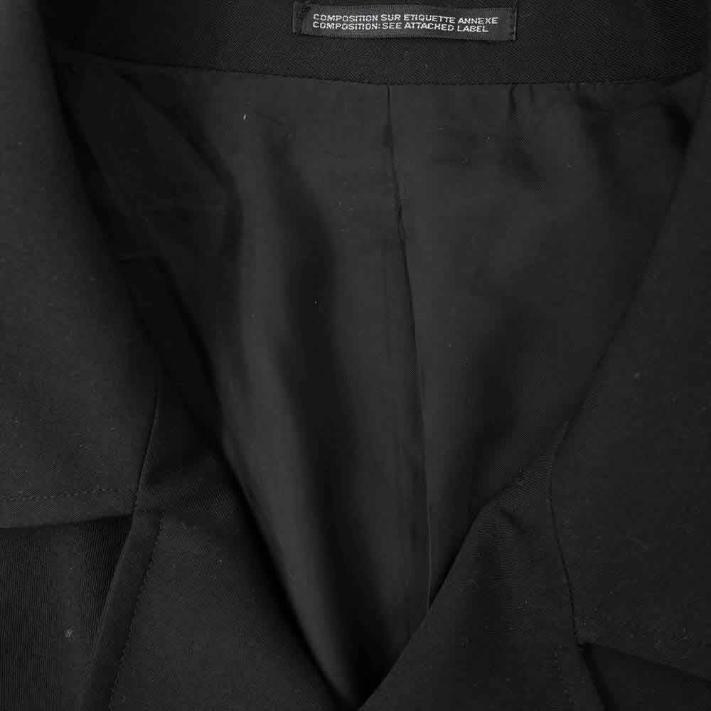 Yohji Yamamoto ヨウジヤマモト POUR HOMME 21AW HX-C15-100 W/GABARDINE RIGHT CLAOK COAT プールオム 右マント ウール ギャバジン トレンチ コート ブラック系 1【美品】【中古】