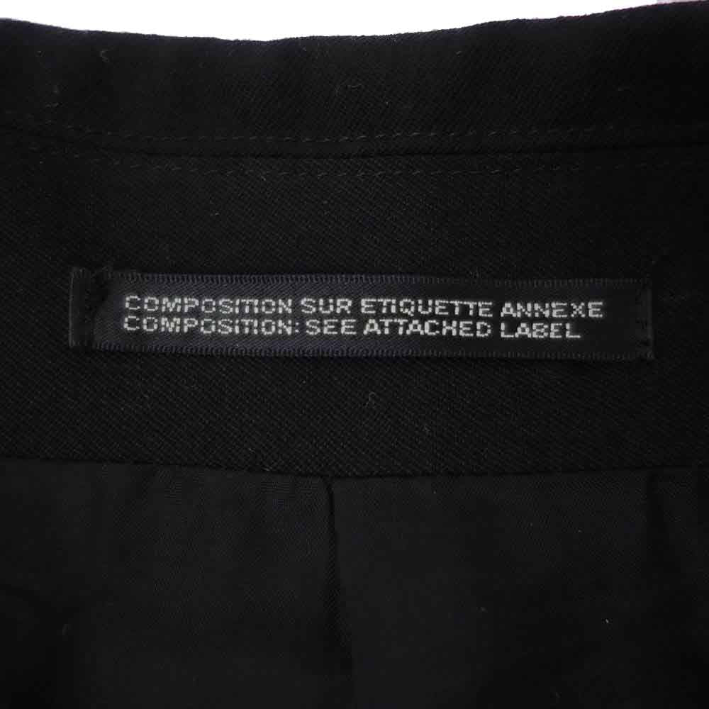 Yohji Yamamoto ヨウジヤマモト POUR HOMME 21AW HX-C15-100 W/GABARDINE RIGHT CLAOK COAT プールオム 右マント ウール ギャバジン トレンチ コート ブラック系 1【美品】【中古】