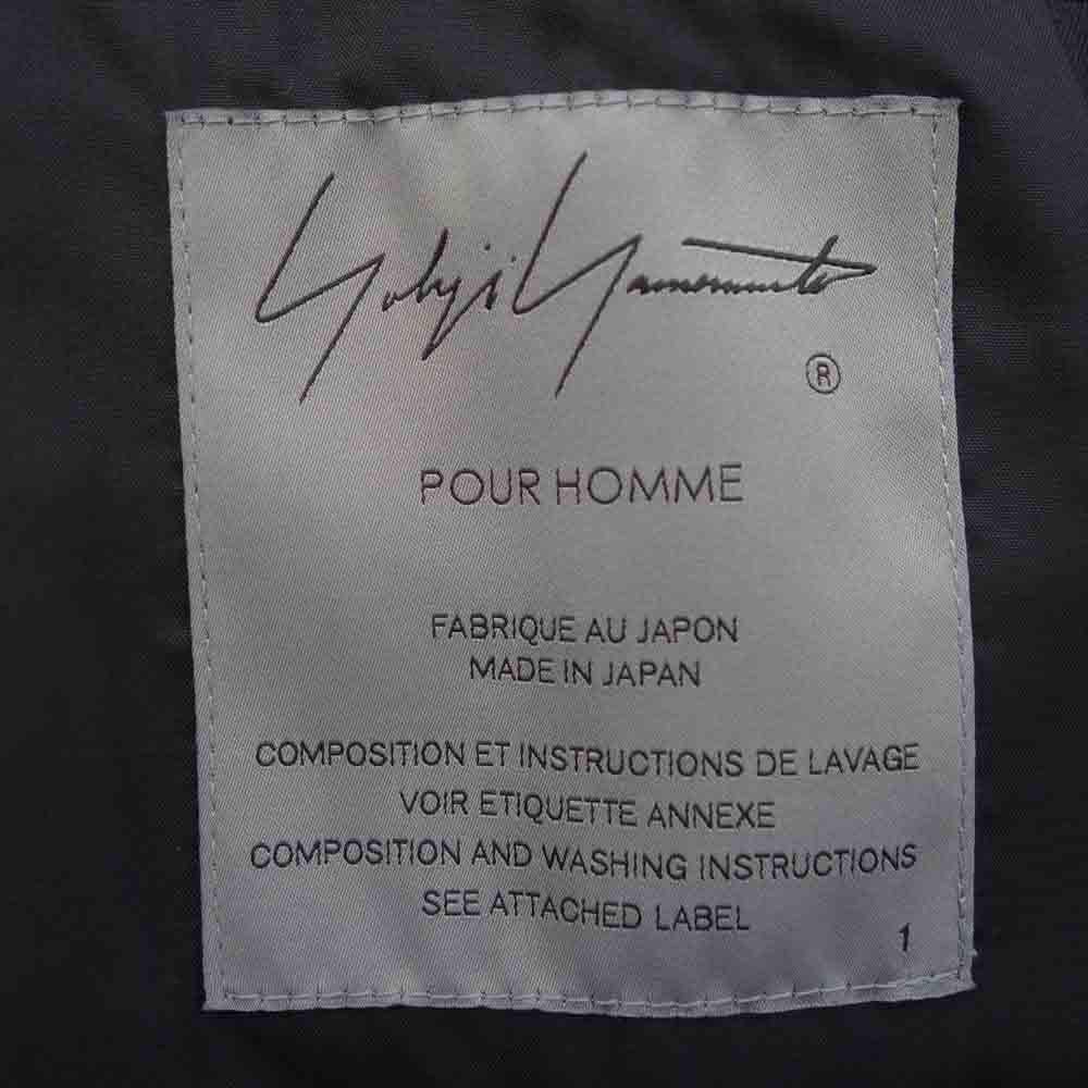 Yohji Yamamoto ヨウジヤマモト POUR HOMME 21AW HX-C15-100 W/GABARDINE RIGHT CLAOK COAT プールオム 右マント ウール ギャバジン トレンチ コート ブラック系 1【美品】【中古】