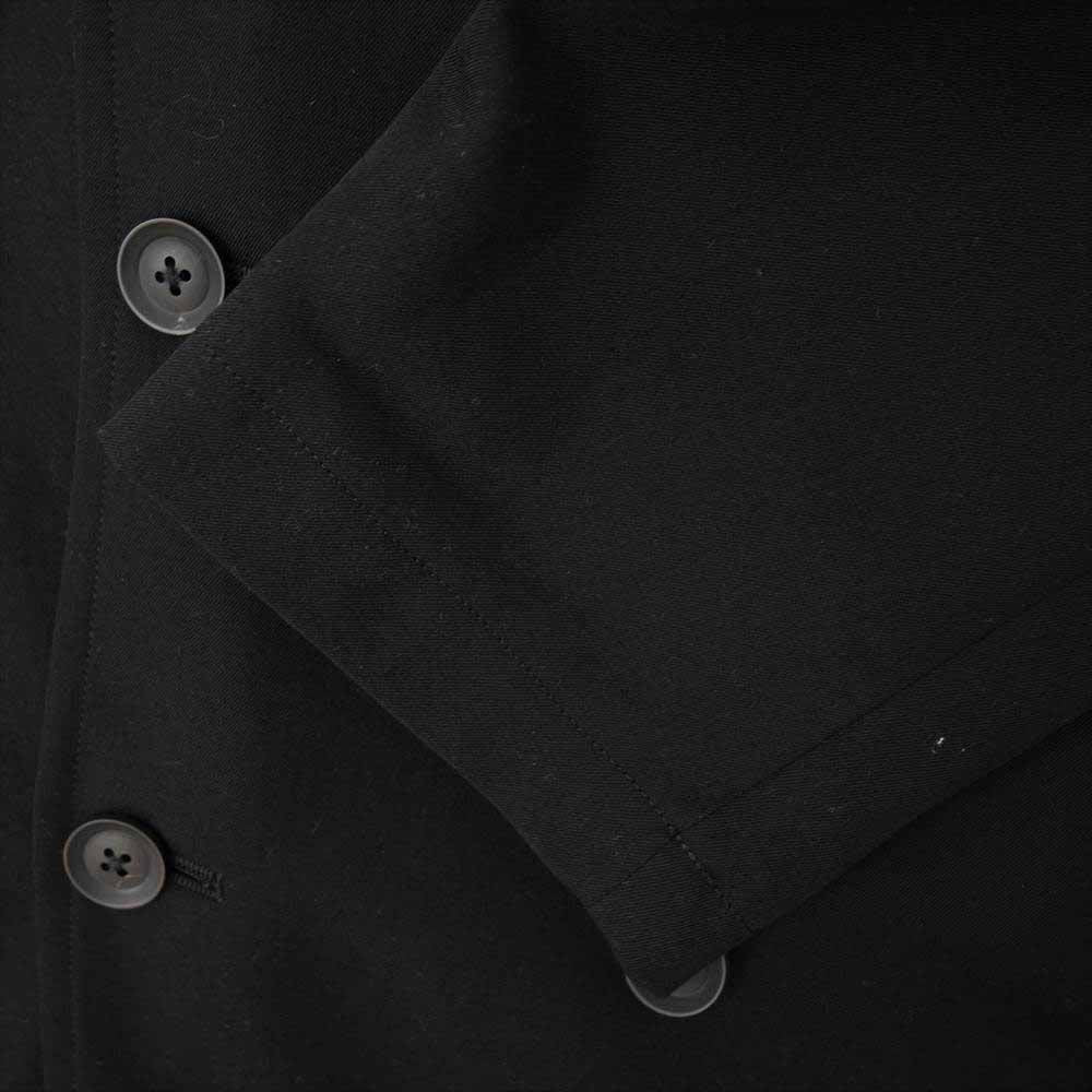Yohji Yamamoto ヨウジヤマモト POUR HOMME 21AW HX-C15-100 W/GABARDINE RIGHT CLAOK COAT プールオム 右マント ウール ギャバジン トレンチ コート ブラック系 1【美品】【中古】