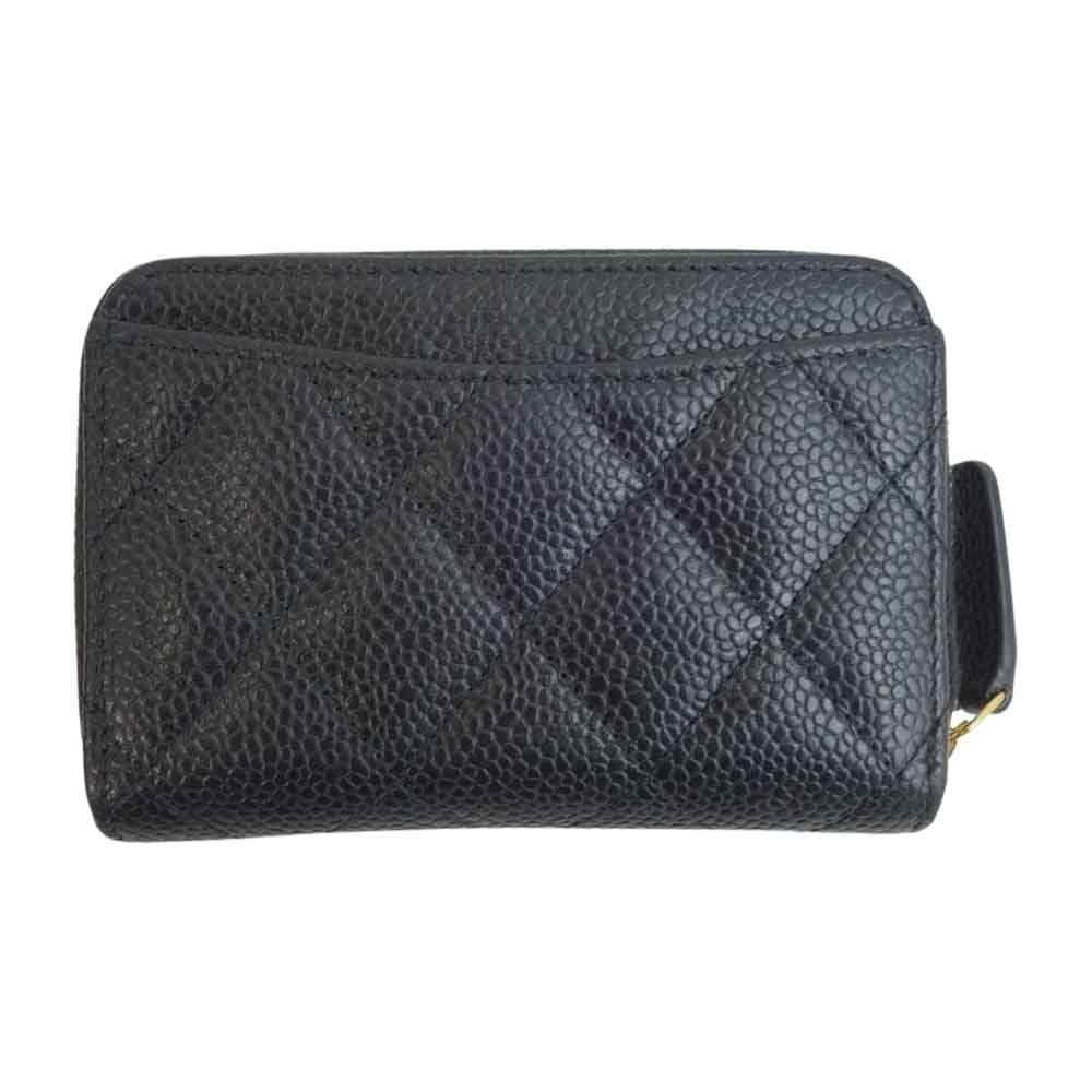 CHANEL シャネル マトラッセ キャビアスキン コインケース ブラック系【中古】