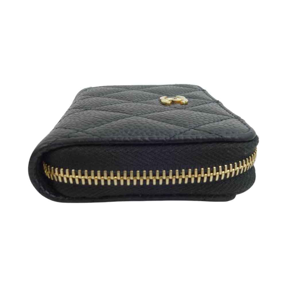 CHANEL シャネル マトラッセ キャビアスキン コインケース ブラック系【中古】