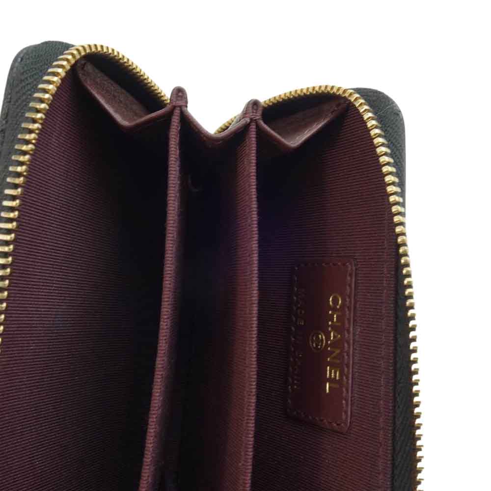CHANEL シャネル マトラッセ キャビアスキン コインケース ブラック系【中古】