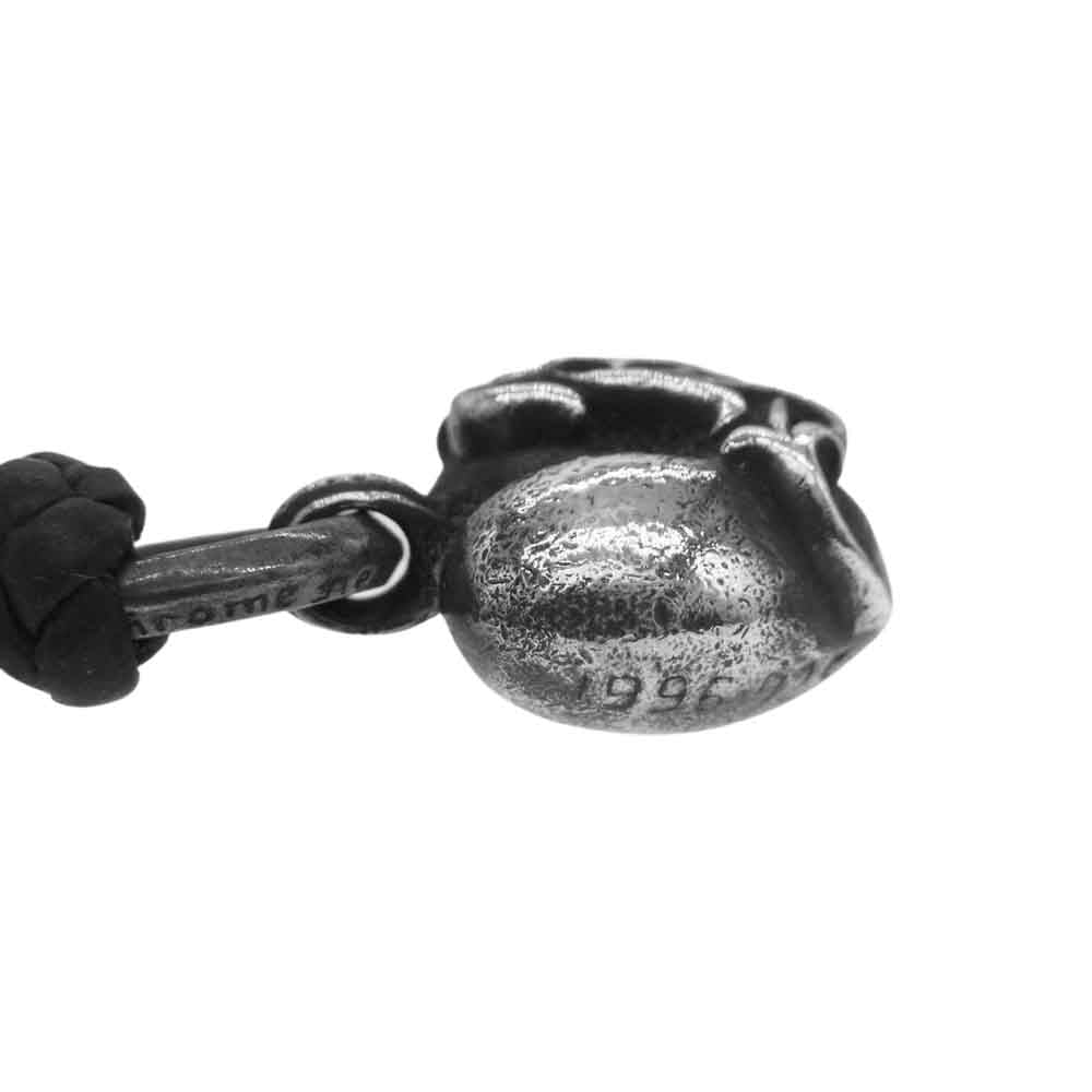 CHROME HEARTS クロムハーツ（原本無） HEART CHARM LEATHER BRAID ハートチャーム レザーブレード ネックレス 国内取扱店ギャランティ付き シルバー系【中古】