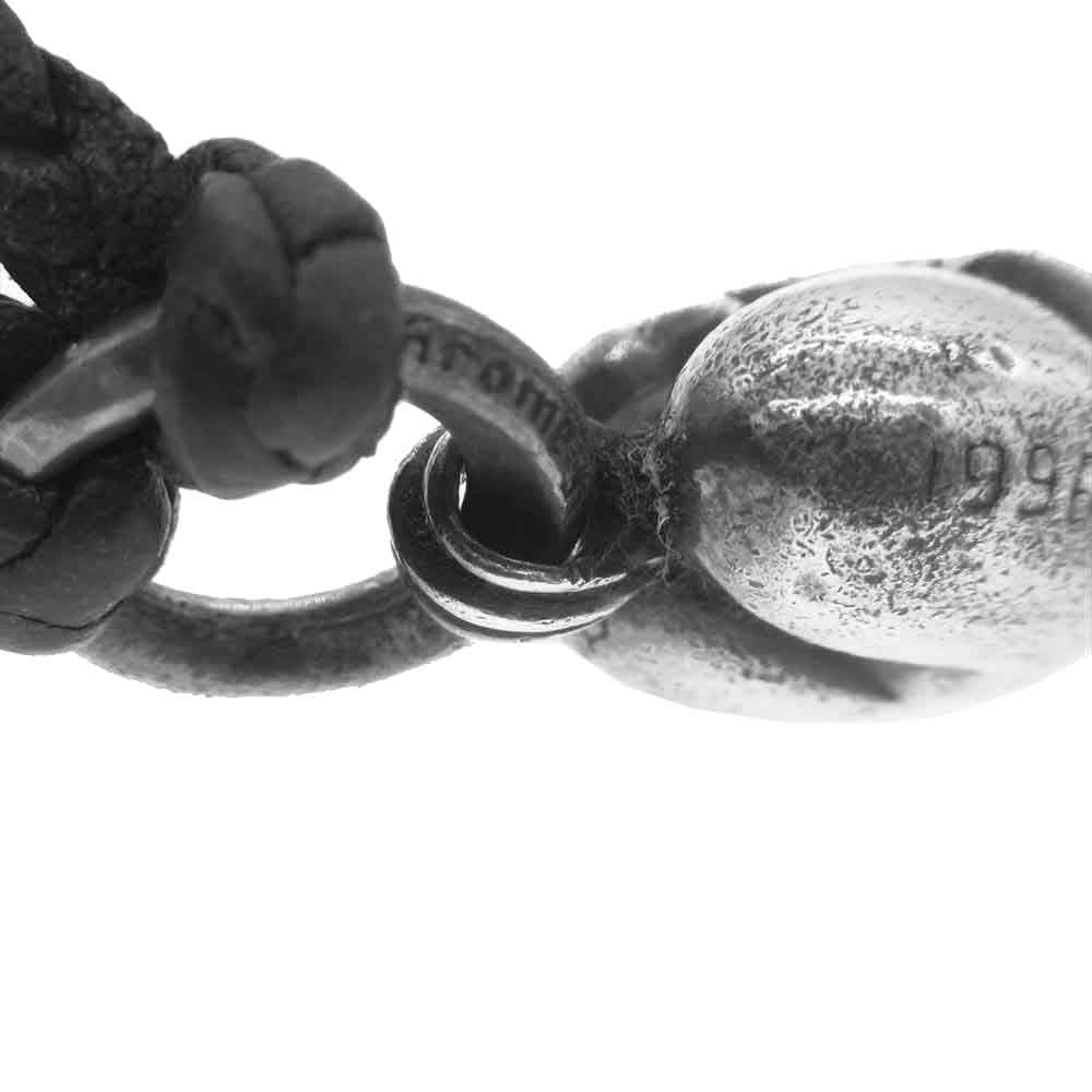 CHROME HEARTS クロムハーツ（原本無） HEART CHARM LEATHER BRAID ハートチャーム レザーブレード ネックレス 国内取扱店ギャランティ付き シルバー系【中古】