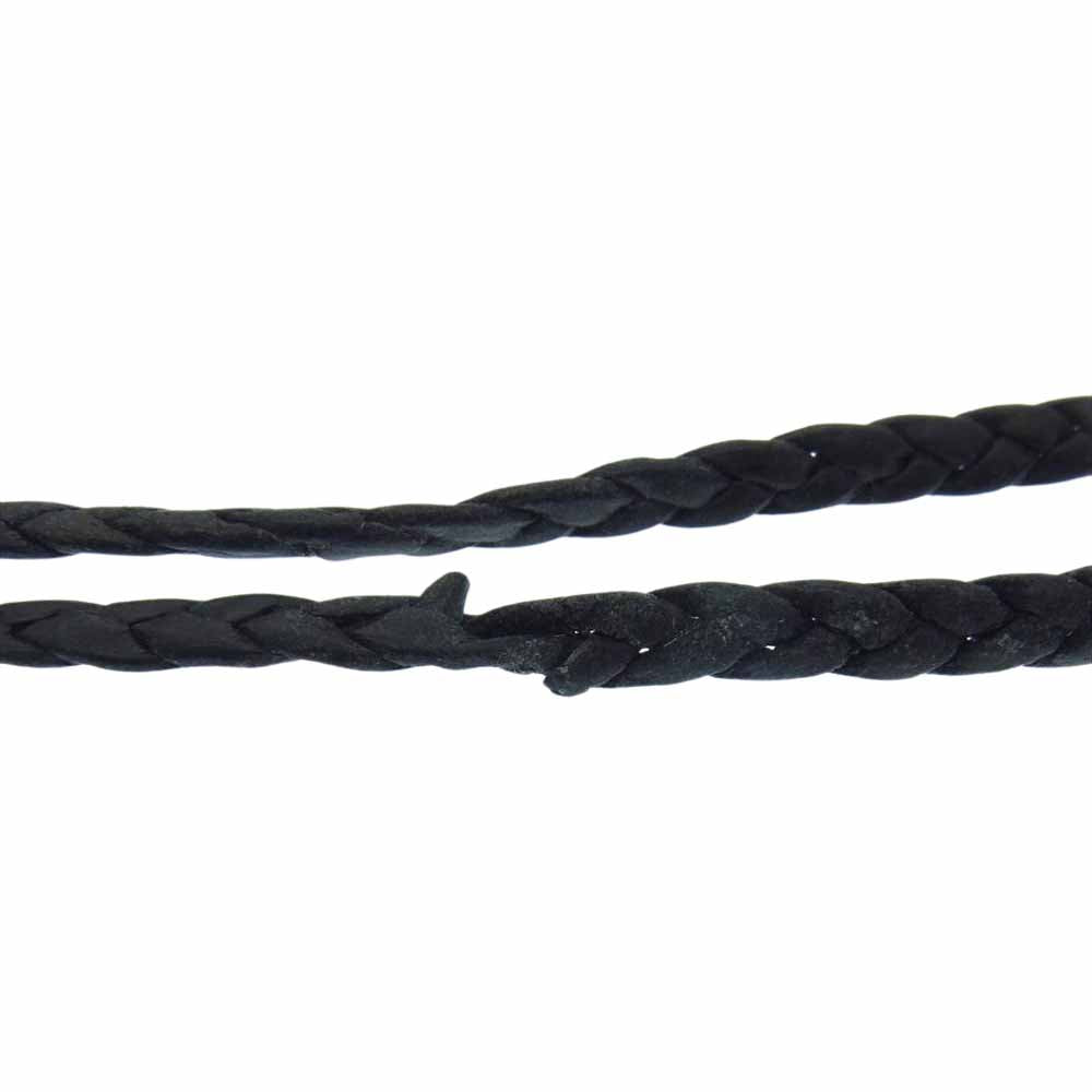 CHROME HEARTS クロムハーツ（原本無） HEART CHARM LEATHER BRAID ハートチャーム レザーブレード ネックレス 国内取扱店ギャランティ付き シルバー系【中古】