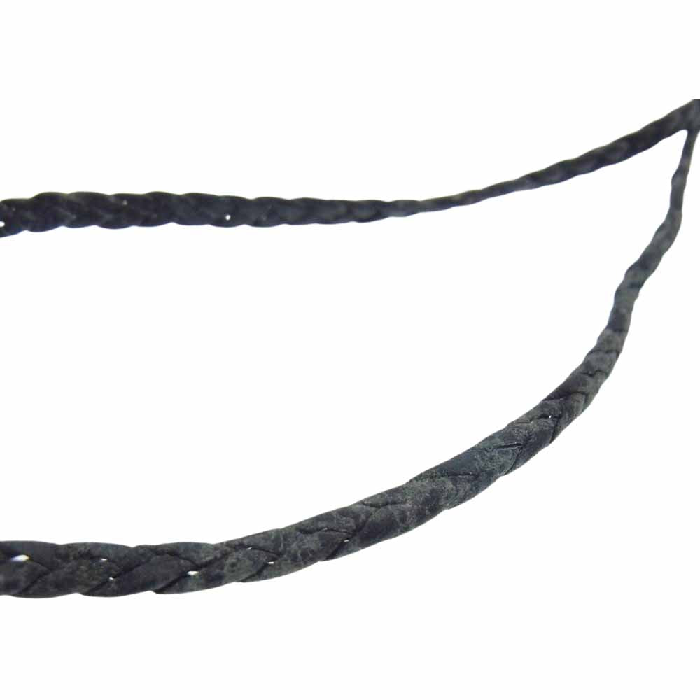 CHROME HEARTS クロムハーツ（原本無） HEART CHARM LEATHER BRAID ハートチャーム レザーブレード ネックレス 国内取扱店ギャランティ付き シルバー系【中古】