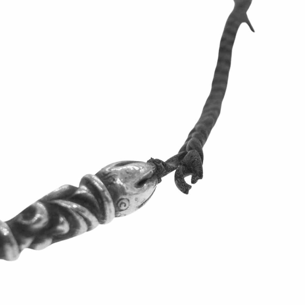 CHROME HEARTS クロムハーツ（原本無） HEART CHARM LEATHER BRAID ハートチャーム レザーブレード ネックレス 国内取扱店ギャランティ付き シルバー系【中古】