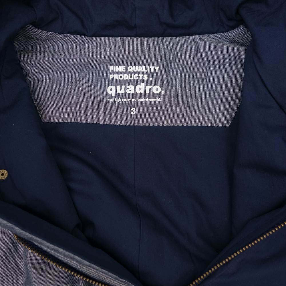 quadro クオドロ コットンシャンブレー 中綿 フーデッド コート グレー系 3【中古】