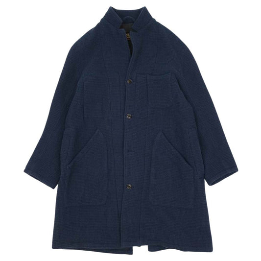 オー ギャルソン ALEX WOOL COAT アレックス ワッフル ウール コート ネイビー系【中古】