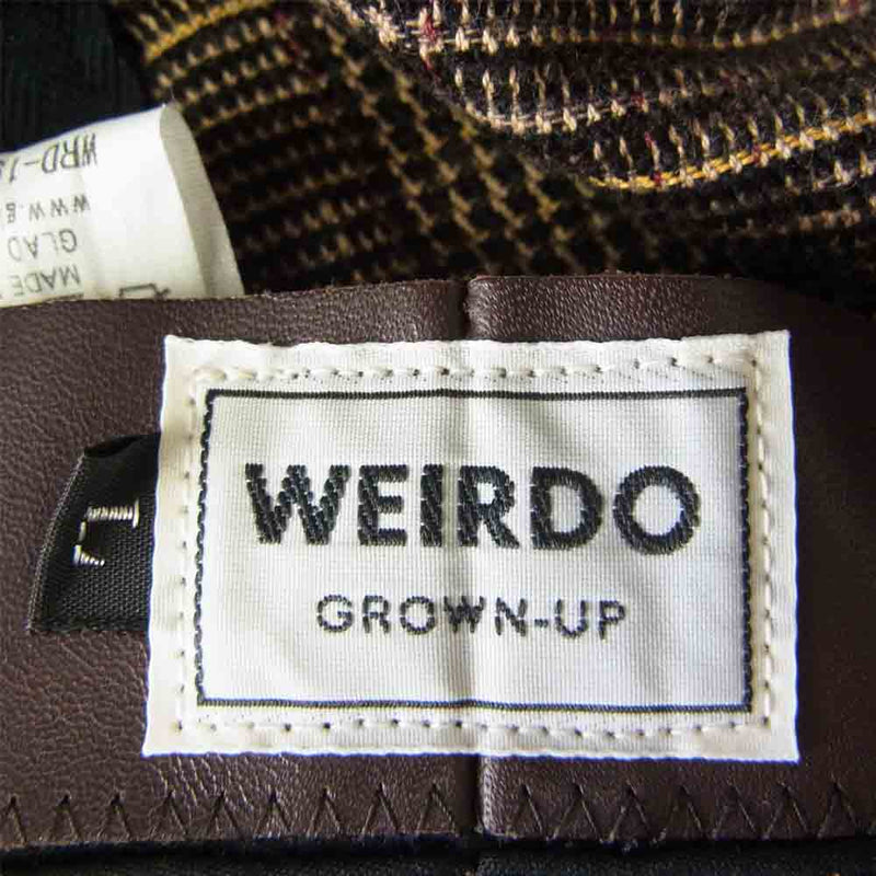WEIRDO ウィアード WRD-19-AW-G05 GROWN UP CHECK CASQUETTE キャスケット キャップ ブラウン系 L【美品】【中古】