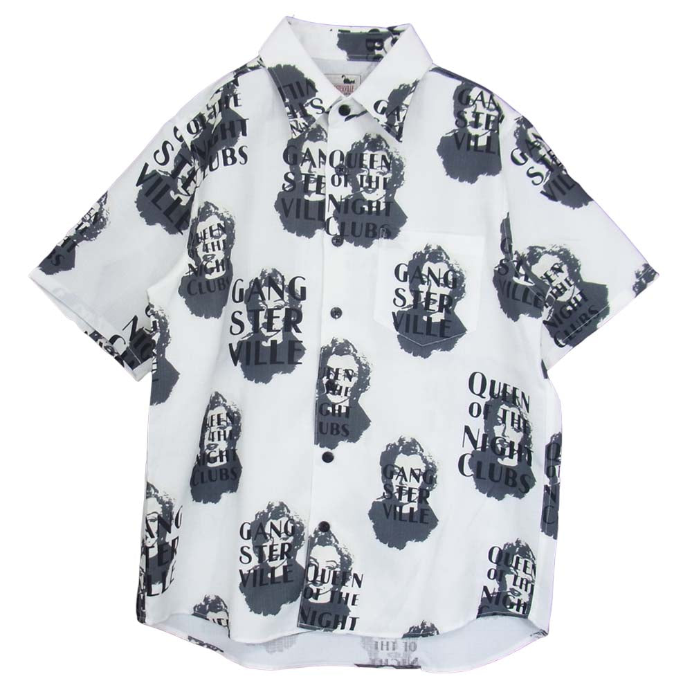 GALSVILLE ギャルズビル GSV-20-SS-22 QUEEN OF THE NIGHT CLUBS - S/S SHIRTS  ホワイト系 L【美品】【中古】