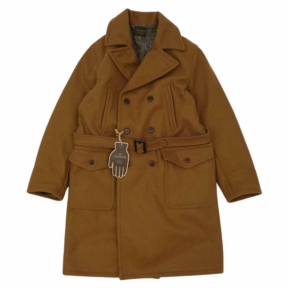 BY GLADHAND バイグラッドハンド BYGH-20-AW-07 Gladden Coat Long グラッデンコート ロング ウールメルトン ロング丈 ピーコート ブラウン系 S【新古品】【未使用】【中古】