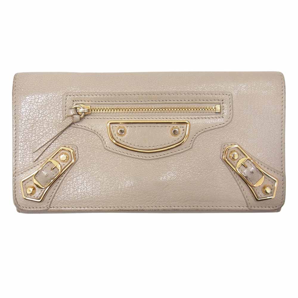 BALENCIAGA バレンシアガ コンチネンタル ジップ クラシック ウォレット オフホワイト系【中古】