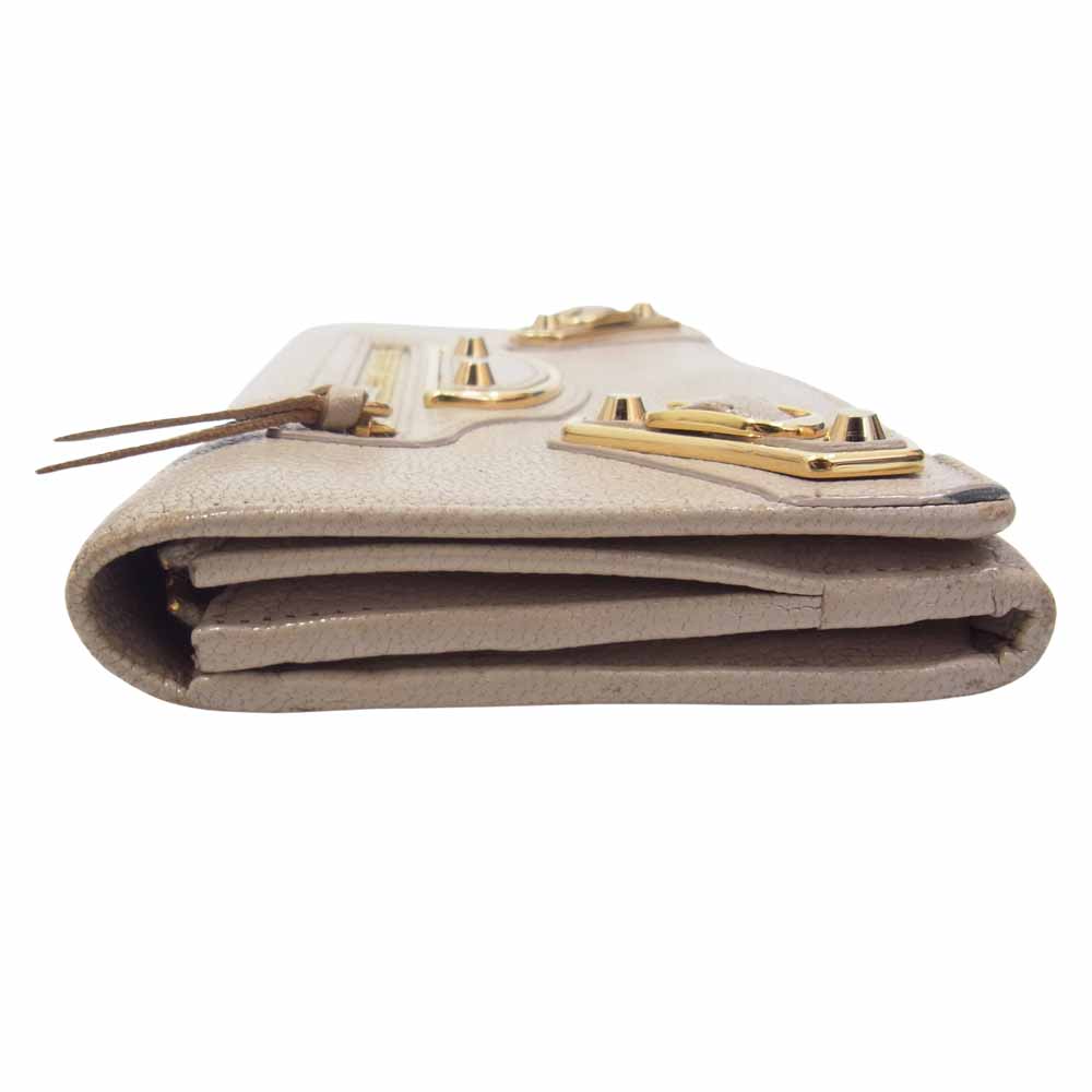 BALENCIAGA バレンシアガ コンチネンタル ジップ クラシック ウォレット オフホワイト系【中古】