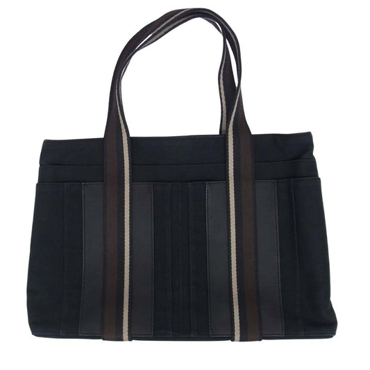 HERMES エルメス トロカホリゾンタルＭＭ キャンバス トート ブラック系【中古】