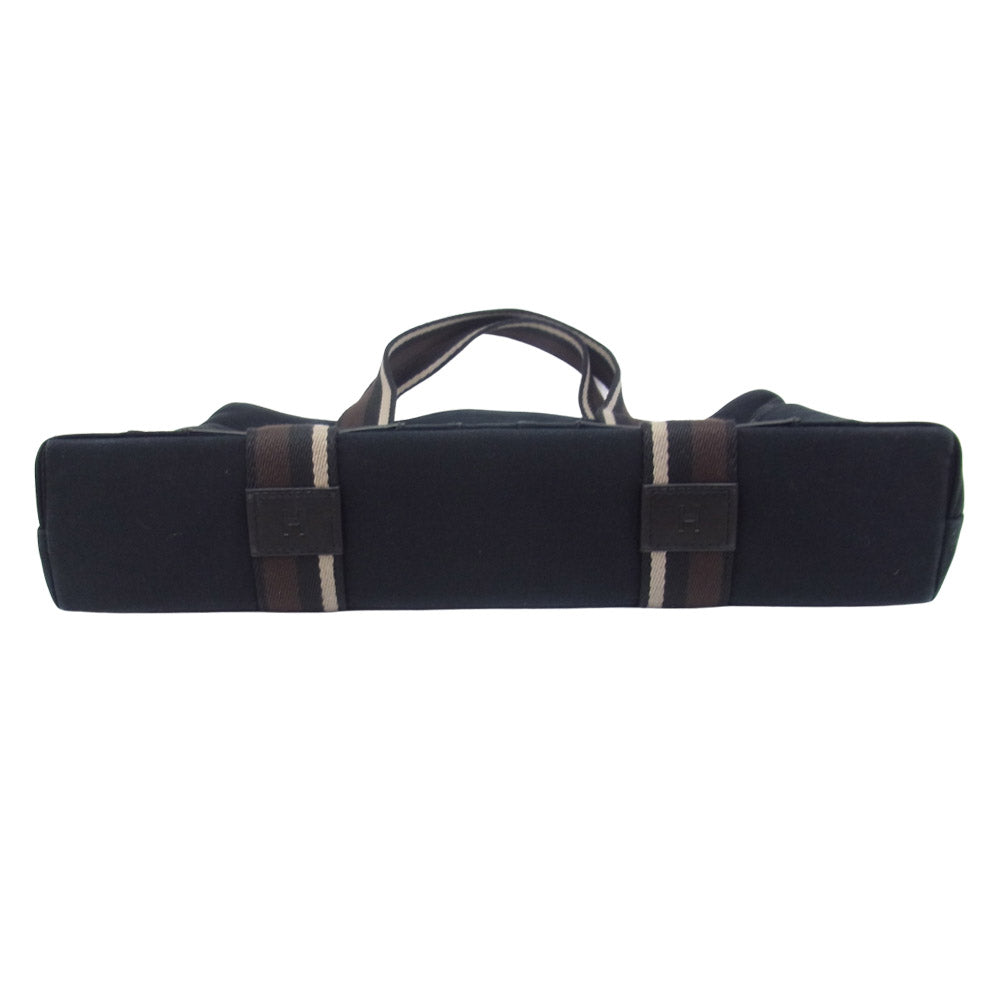 HERMES エルメス トロカホリゾンタルＭＭ キャンバス トート ブラック系【中古】