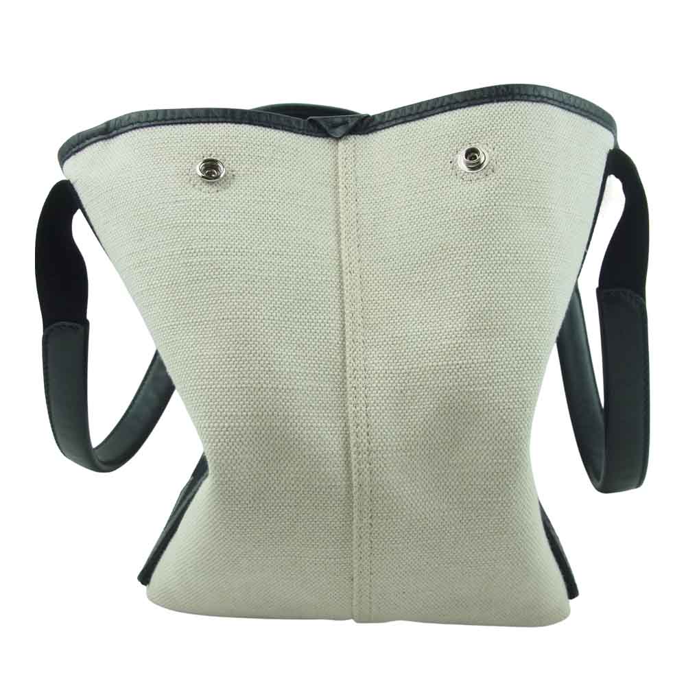 BALENCIAGA バレンシアガ 339933 ネイビーカバス ロゴ トート バッグ オフホワイト系 ブラック系【中古】