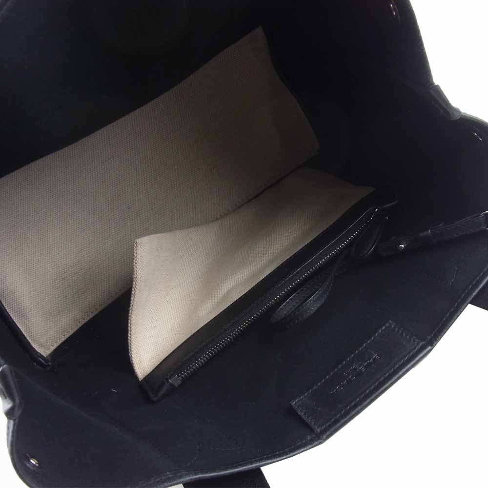 BALENCIAGA バレンシアガ 339933 ネイビーカバス ロゴ トート バッグ オフホワイト系 ブラック系【中古】