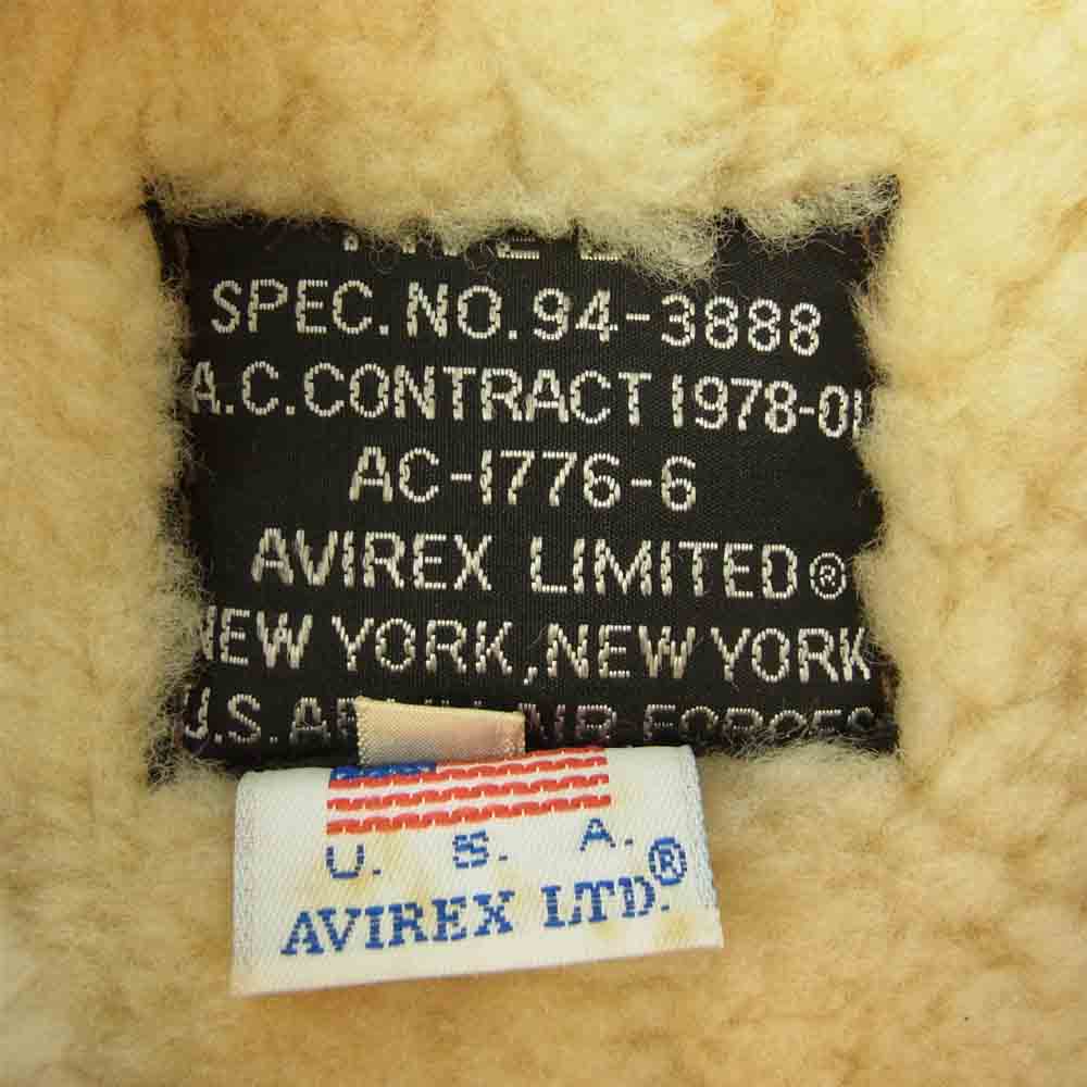 AVIREX アヴィレックス TYPE B-9 ムートン レザー フライト 裏ボア ジャケット ブラウン系 38【中古】