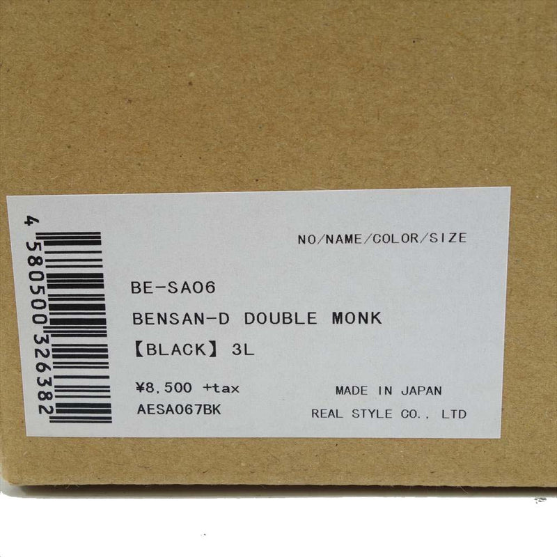 ベンサン BE-SA06 DOUBLE MONK ダブルモンク ストラップ サンダル ブラック系 3L【新古品】【未使用】【中古】