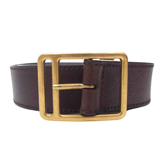 YVES SAINT LAURENT イヴサンローラン イタリア製 レザー ベルト ブラウン系【中古】