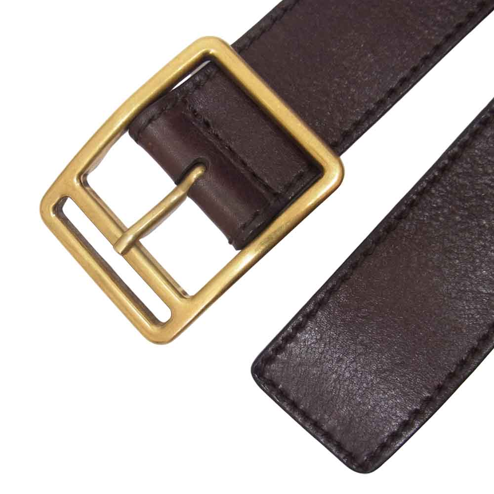 YVES SAINT LAURENT イヴサンローラン イタリア製 レザー ベルト ブラウン系【中古】