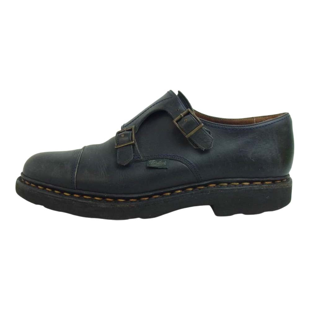 Paraboot パラブーツ WILLIAM ダブルモンク レザー ビジネス シューズ ネイビー系 7.5【中古】