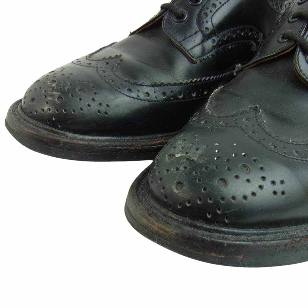 Tricker's トリッカーズ BOURTON バートン レザー ウィングチップ ダイナイトソール ビジネス シューズ ブラック系 3　5/8【中古】