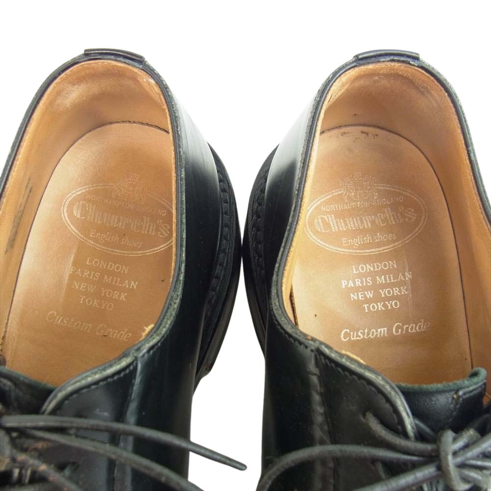 CHURCH'S チャーチ SHANNON シャノン プレーントゥ レースアップ レザー ビジネス シューズ レザー 外羽根 ブラック系 8【中古】