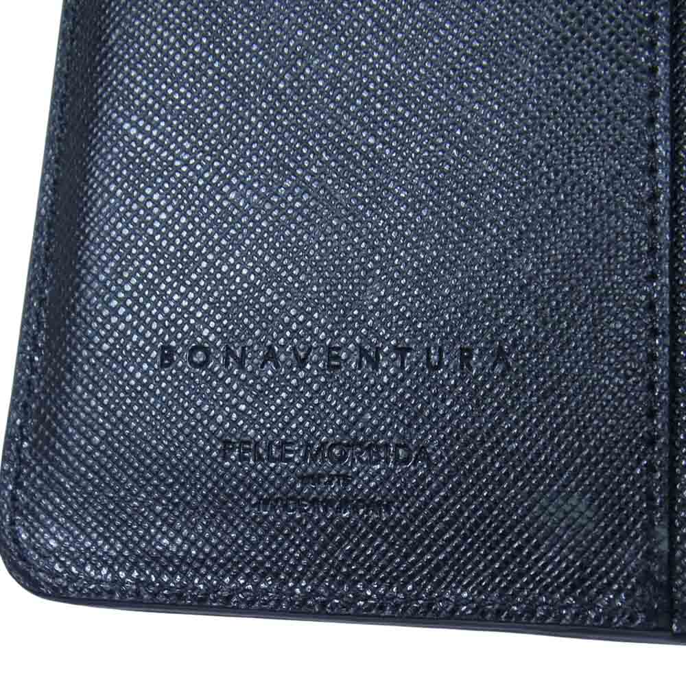 ボナベンチュラ × PELLE MORBIDA ペッレモルビダ  iPhone 11 Pro ダイアリー ケース ジップコインケース付き スマホケース ブラック系【中古】