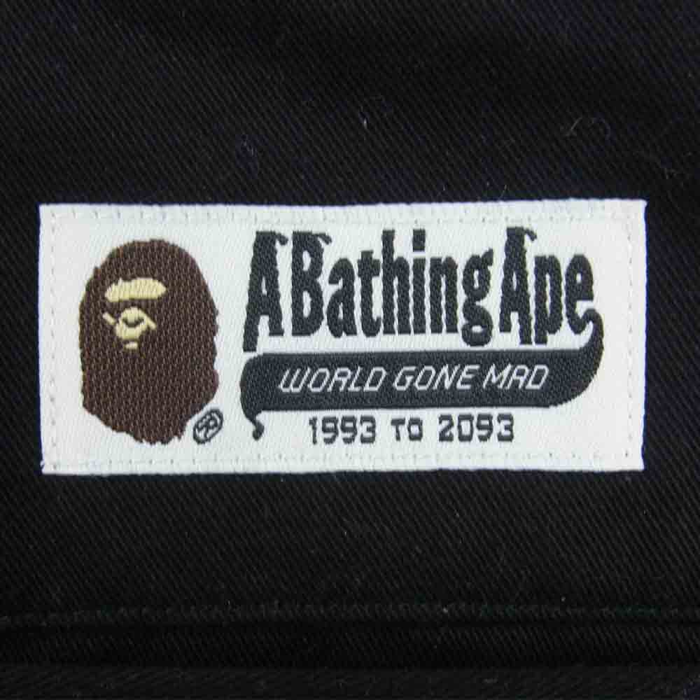 A BATHING APE アベイシングエイプ 001ptg801017x 刺繍 ワーク パンツ コットン 中国製 ブラック系 L【極上美品】【中古】