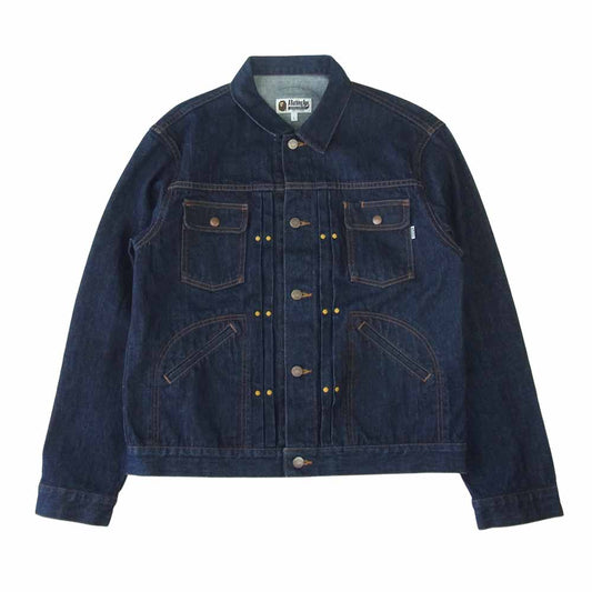 A BATHING APE アベイシングエイプ 001ljg801002x CHAMPION DENIM JACKET チャンピオン デニム ジャケット インディゴブルー系 L【美品】【中古】