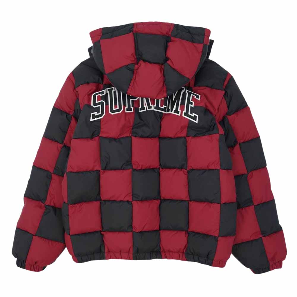 Supreme シュプリーム 19AW Checkerboard Puffy Jacket チェッカーボード パフィー ジャケット ダウンジャケット レッド系 ブラック系 S【中古】