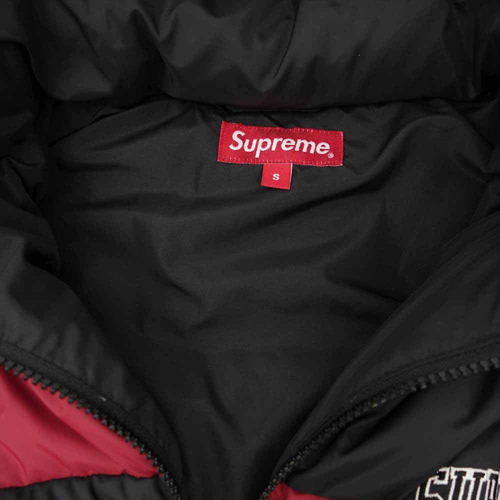 Supreme シュプリーム 19AW Checkerboard Puffy Jacket チェッカーボード パフィー ジャケット ダウンジャケット レッド系 ブラック系 S【中古】