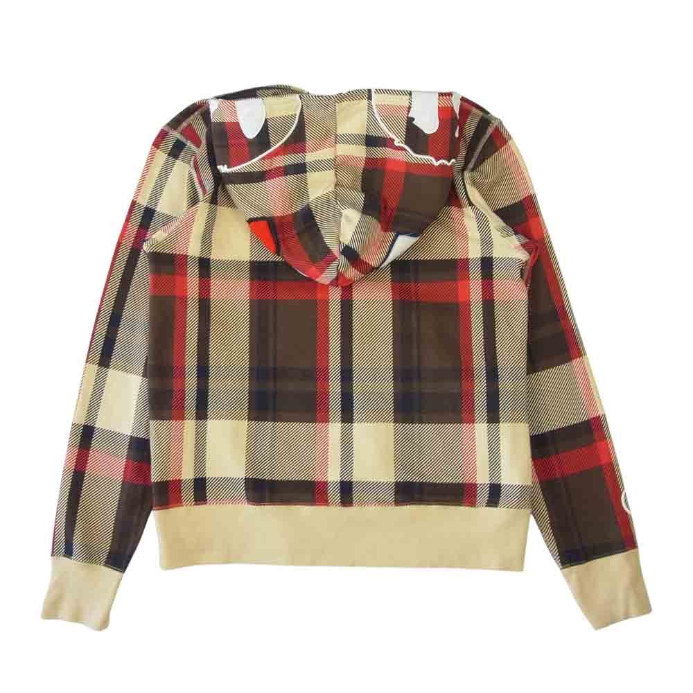 A BATHING APE アベイシングエイプ 001zpg801008x チェック フルジップ スウェット パーカー ベージュ系 M【中古】