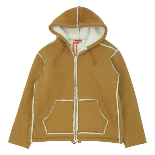 Supreme シュプリーム 21AW Faux Shearling Hooded Jacket フーデッド ジャケット ジップ パーカー ライトブラウン系 M【新古品】【未使用】【中古】
