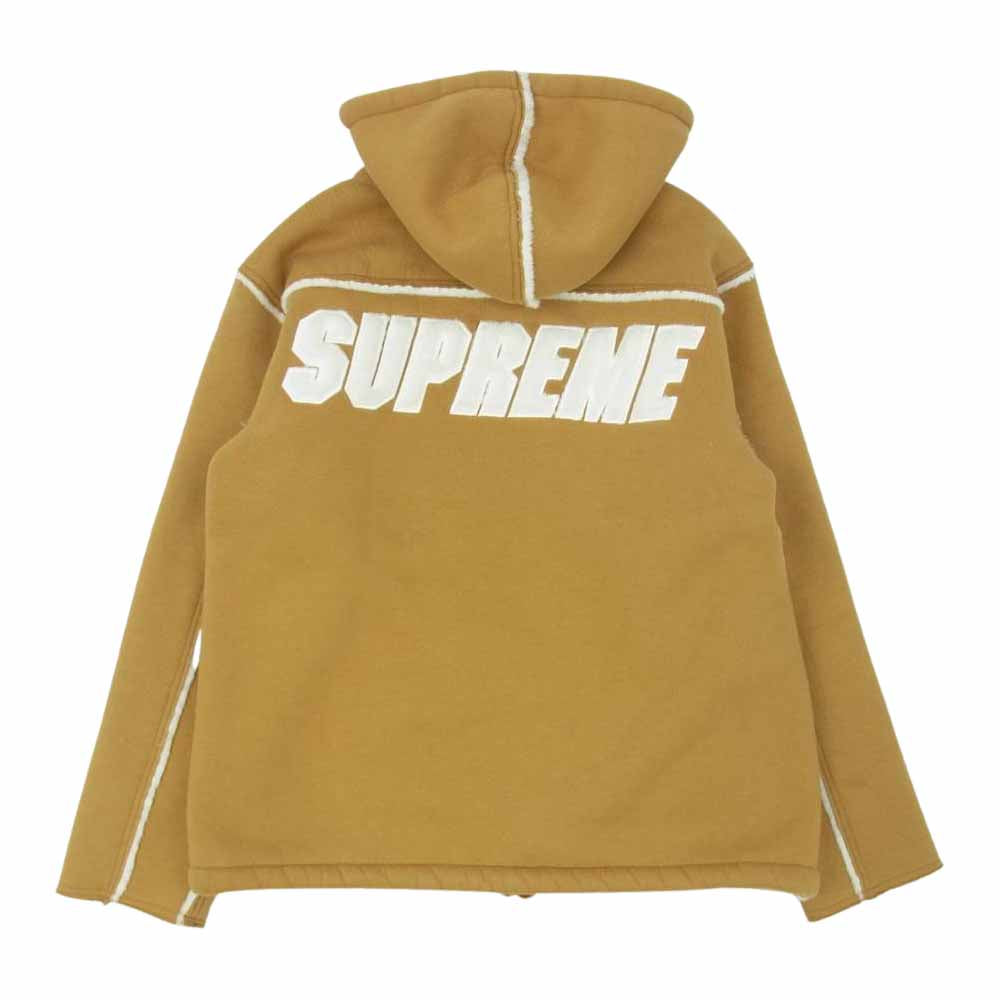 Supreme シュプリーム 21AW Faux Shearling Hooded Jacket フーデッド ジャケット ジップ パーカー ライトブラウン系 M【新古品】【未使用】【中古】