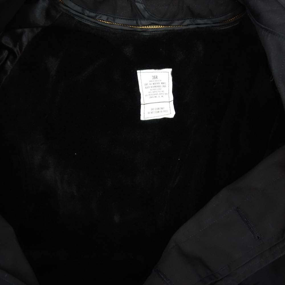 アメリカ軍 80s 8405-01-059-4238 ボアライナー付 シンチバック ステンカラー コート ブラック系 36R【中古】