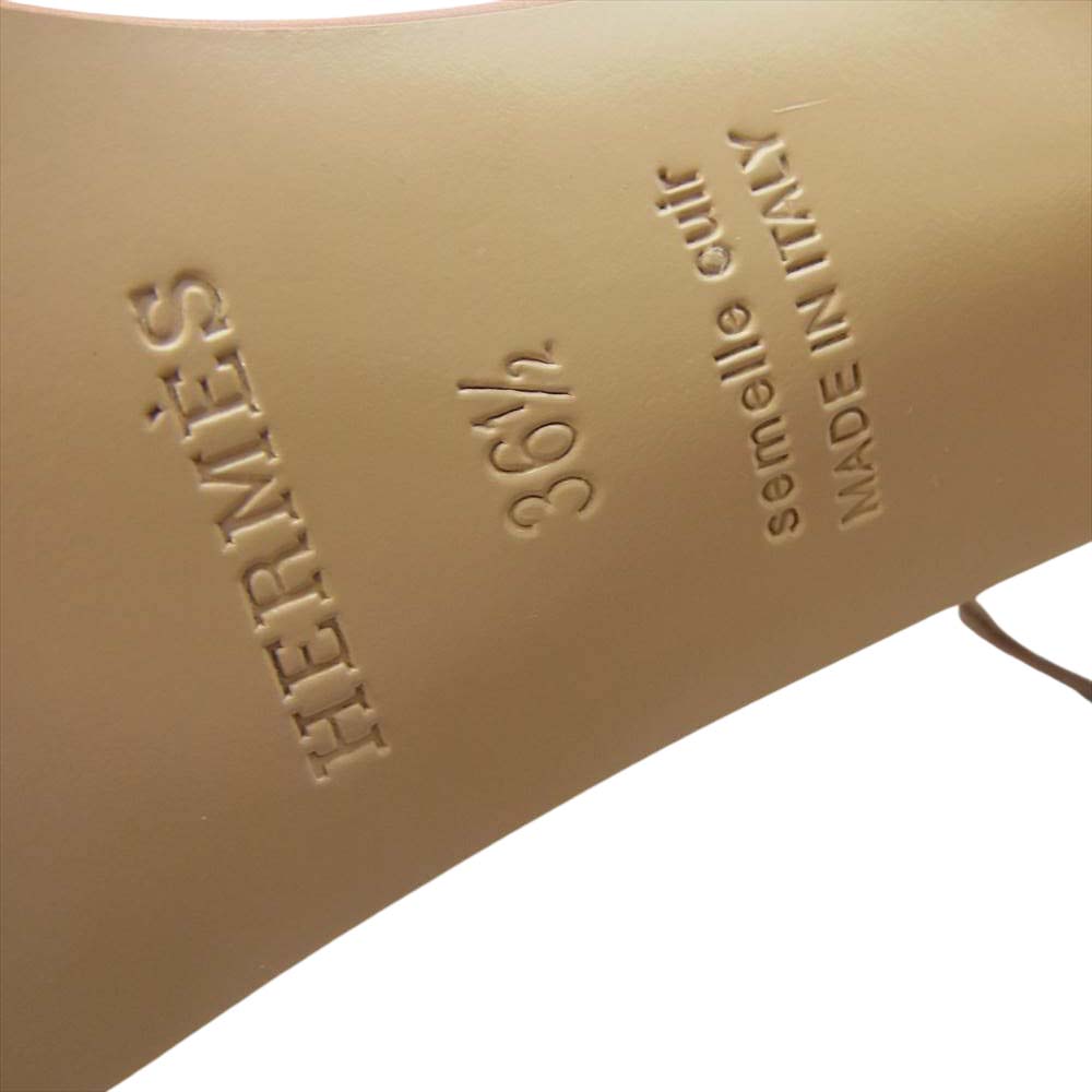 HERMES エルメス Manege マネージュ アンクルストラップ サンダル レッド系 36.5【中古】