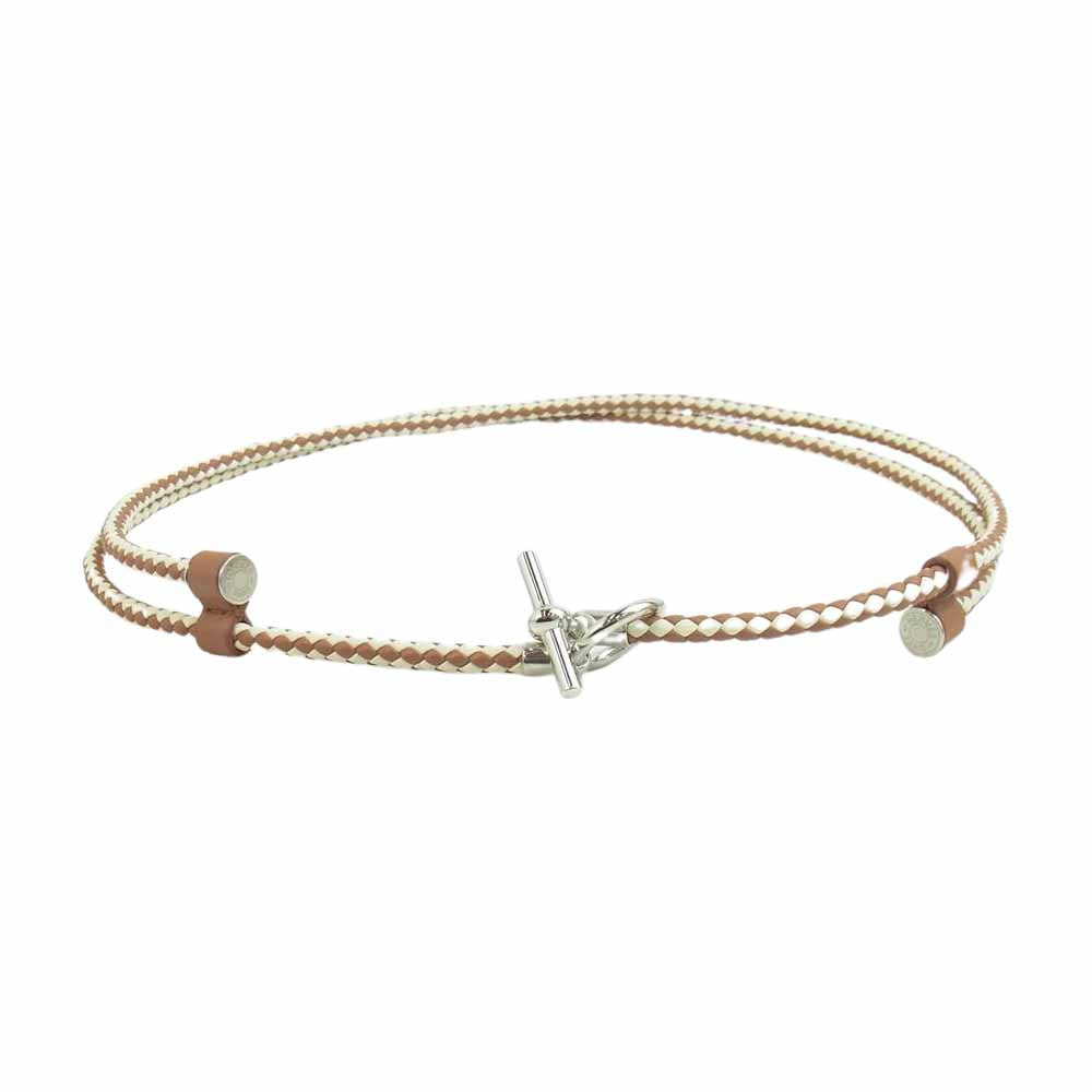 HERMES エルメス グレナン 編み上げ ベルト ブラウン系【新古品】【未使用】【中古】