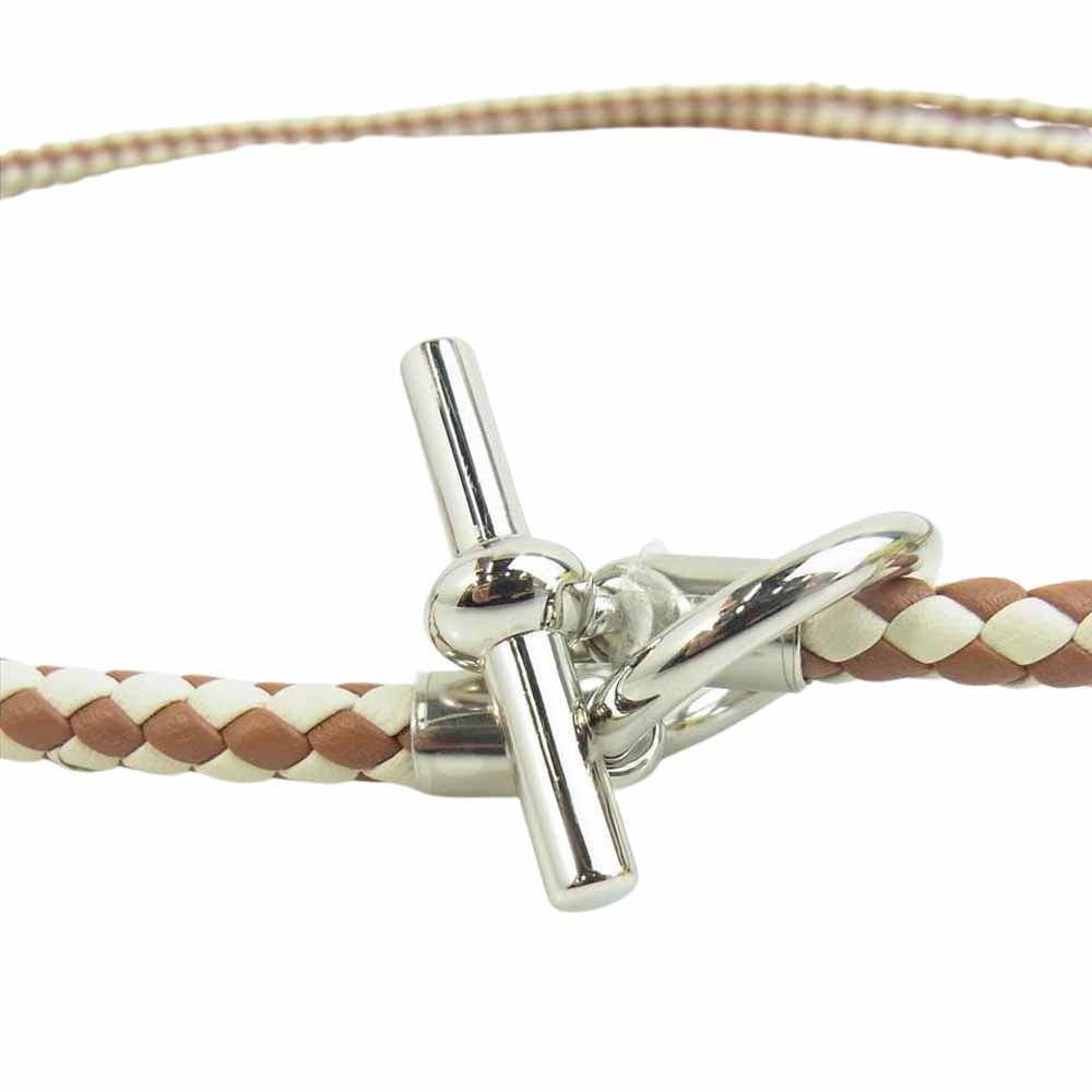 HERMES エルメス グレナン 編み上げ ベルト ブラウン系【新古品】【未使用】【中古】