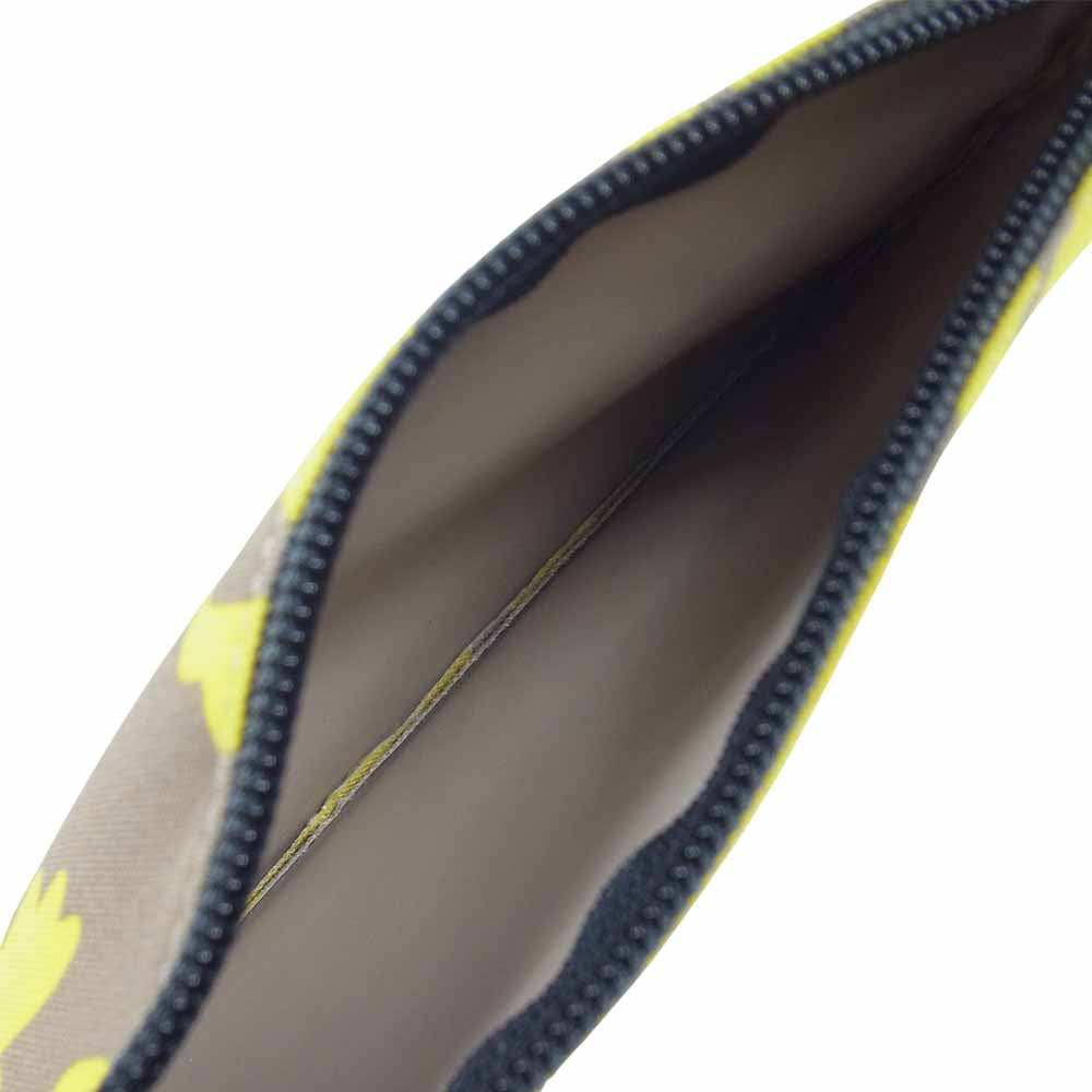 Herve Chapelier エルベ・シャプリエ 902F フラット ポーチ アラベスクゴールド グレー系 M【美品】【中古】