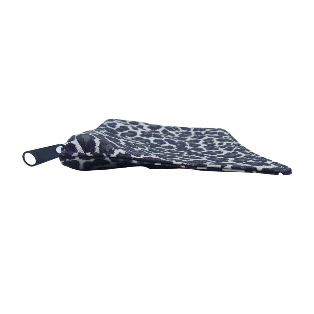 Herve Chapelier エルベ・シャプリエ 902F フラット ポーチ パンサー ブラン ブラック系 M【美品】【中古】