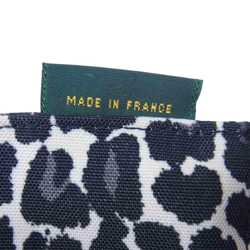 Herve Chapelier エルベ・シャプリエ 902F フラット ポーチ パンサー ブラン ブラック系 M【美品】【中古】