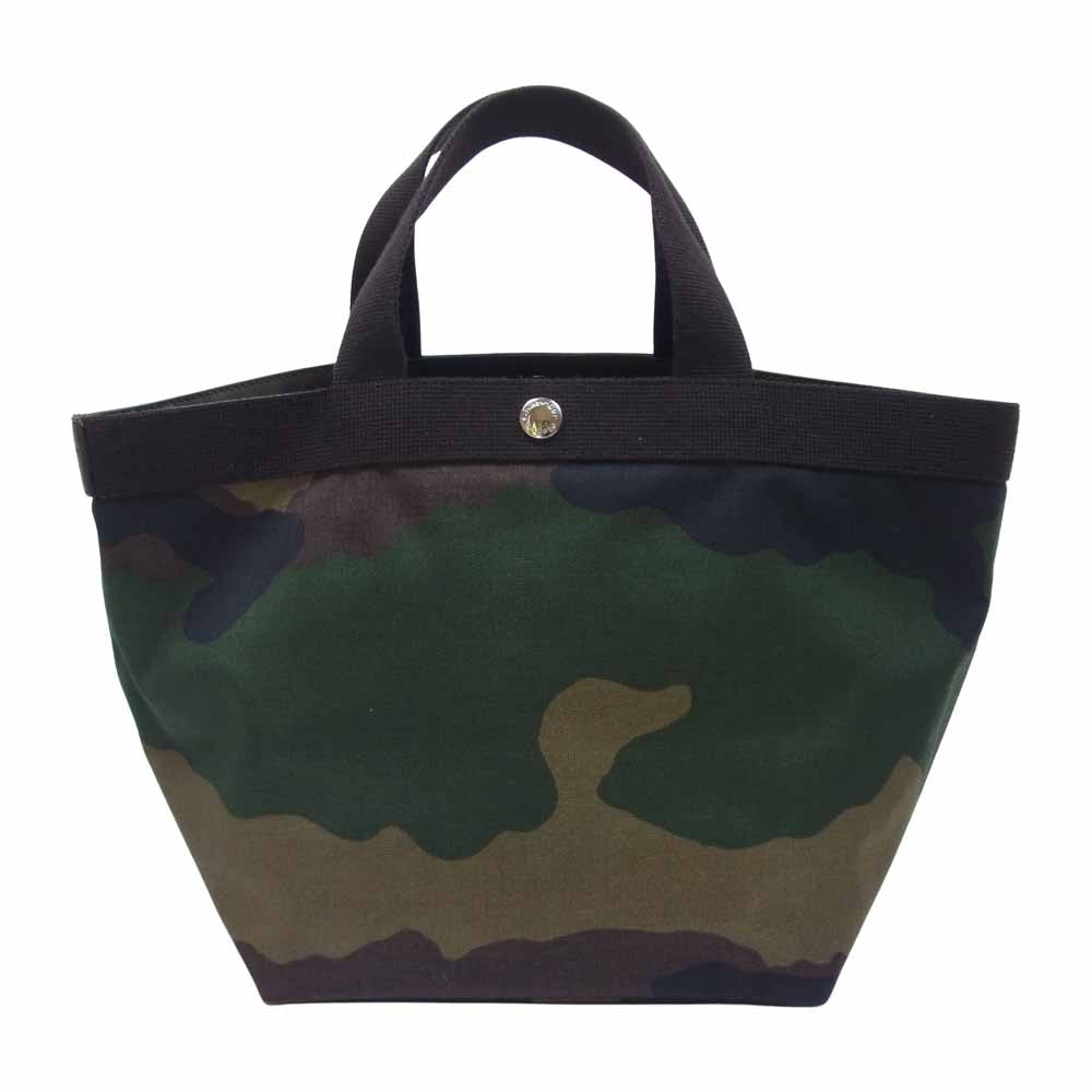 Herve Chapelier エルベ・シャプリエ 707C コーデュラ 舟型 トート バッグ 迷彩カモ グリーン系 M【中古】