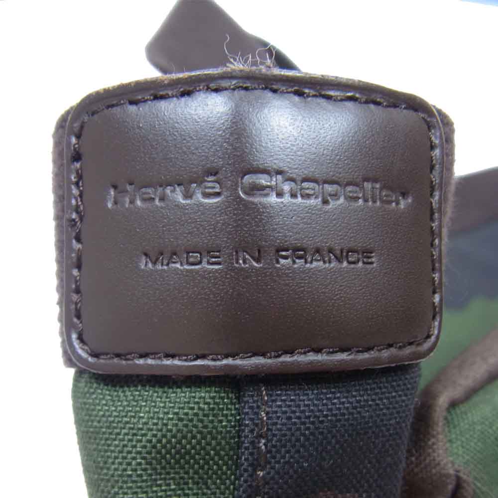 Herve Chapelier エルベ・シャプリエ 707C コーデュラ 舟型 トート バッグ 迷彩カモ グリーン系 M【中古】
