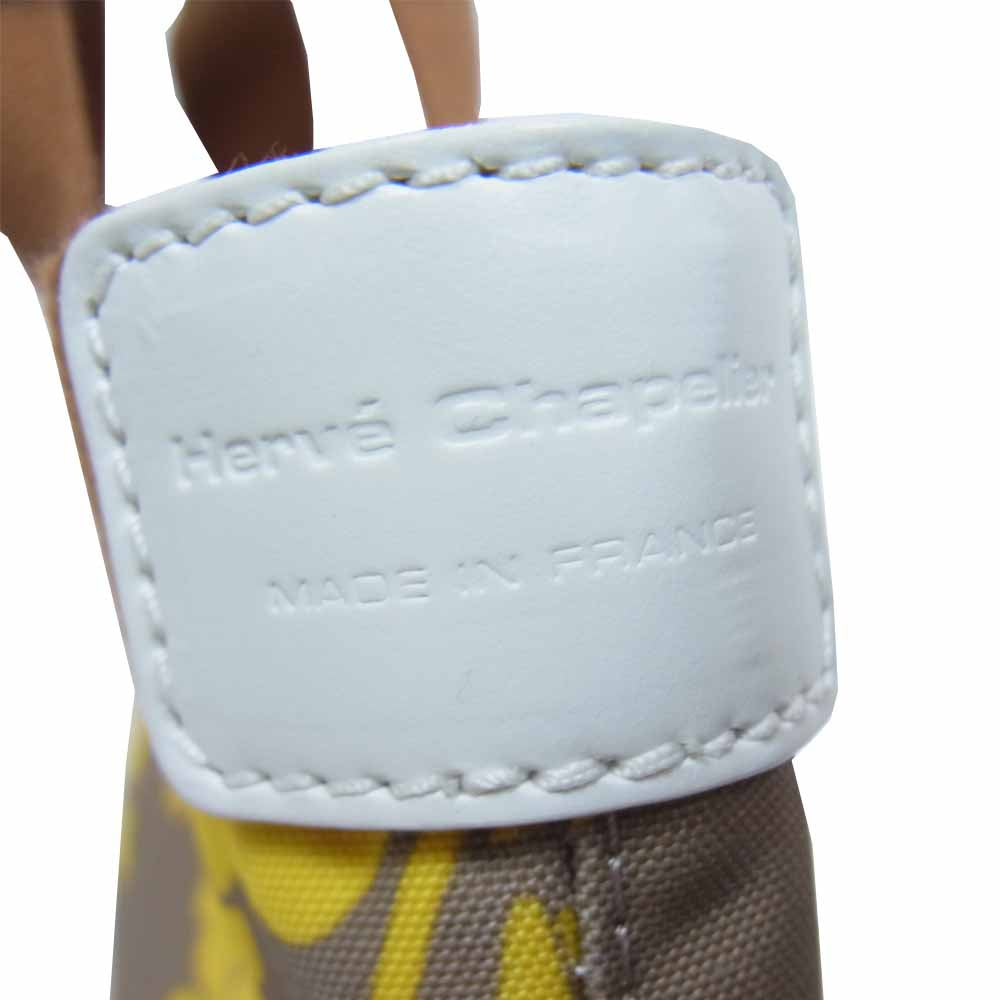 Herve Chapelier エルベ・シャプリエ 701FB  コーデュラ 舟型 トート バッグ アラベスク マスティックゴールド グレー系 S【美品】【中古】