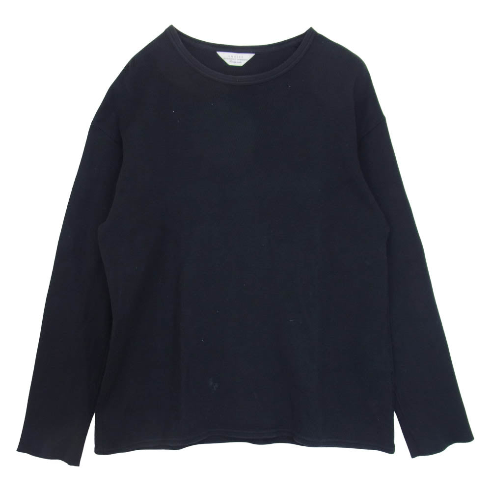 UNUSED アンユーズド US1165 Cotton and Cashmere long-Sleeve Honeyconb Mesh T-Shirt カシミヤ混 長袖 サーマル カットソー ネイビー系 1【中古】