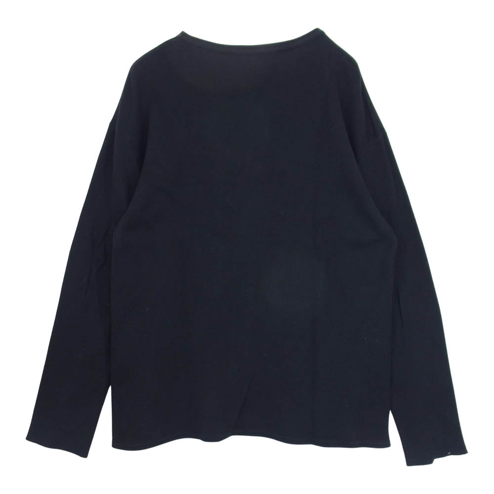 UNUSED アンユーズド US1165 Cotton and Cashmere long-Sleeve Honeyconb Mesh T-Shirt カシミヤ混 長袖 サーマル カットソー ネイビー系 1【中古】